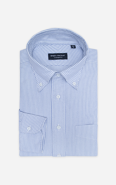 Blue University Stripe Ivy Oxford Dress Shirt